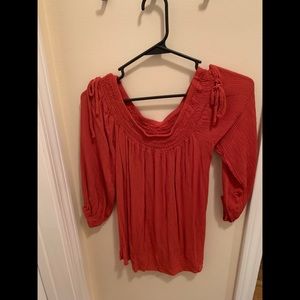 Orange off the shoulder!